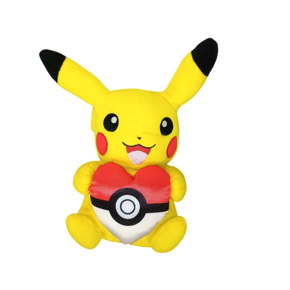Pokemon Pikachu Plush Holding Pokeball Heart Valentine Gift‎ 8 Inches 2021 - Picture 1 of 7
